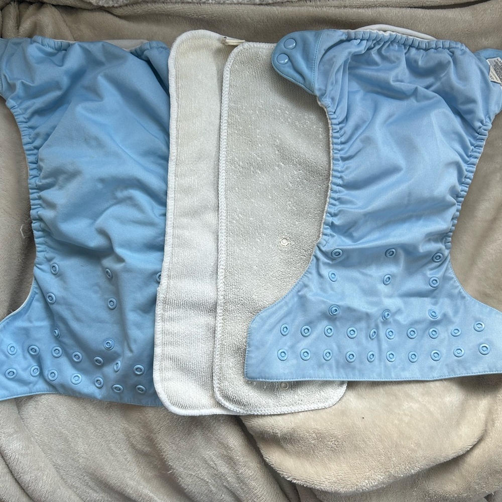 BumGenius Light Blue Cloth Diapers